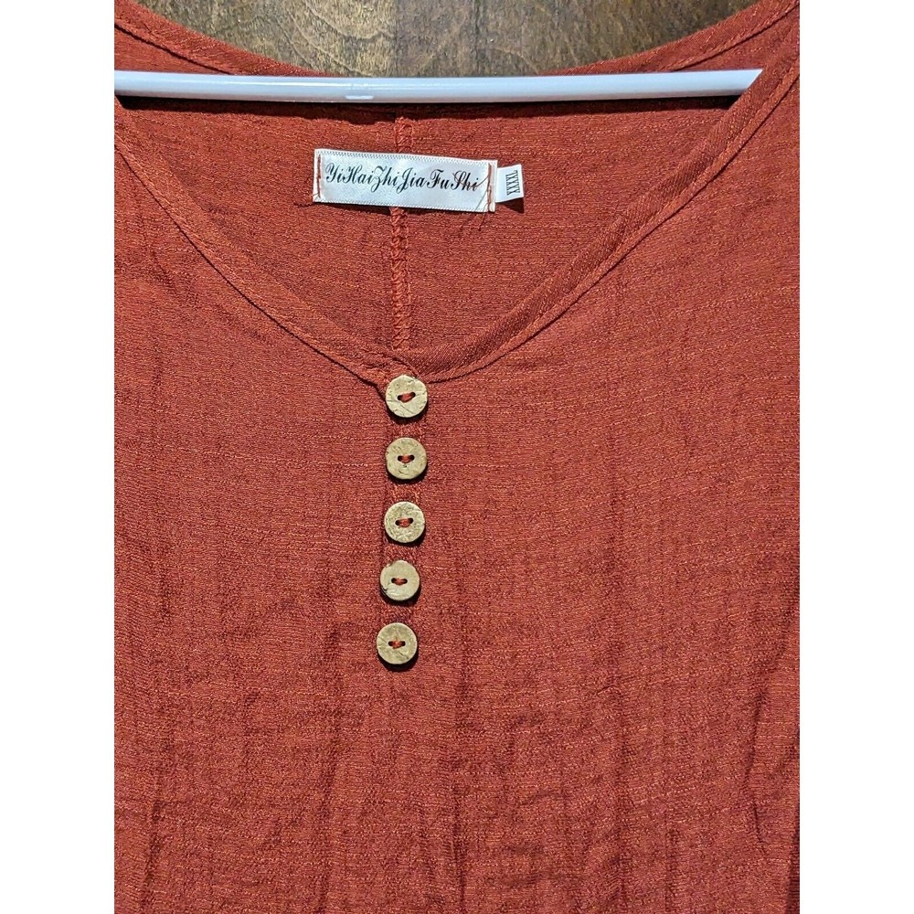 YiHaiZhiJisFuShi Dress Lightweight A-Line  54” Long Burnt Orange. XXXXL